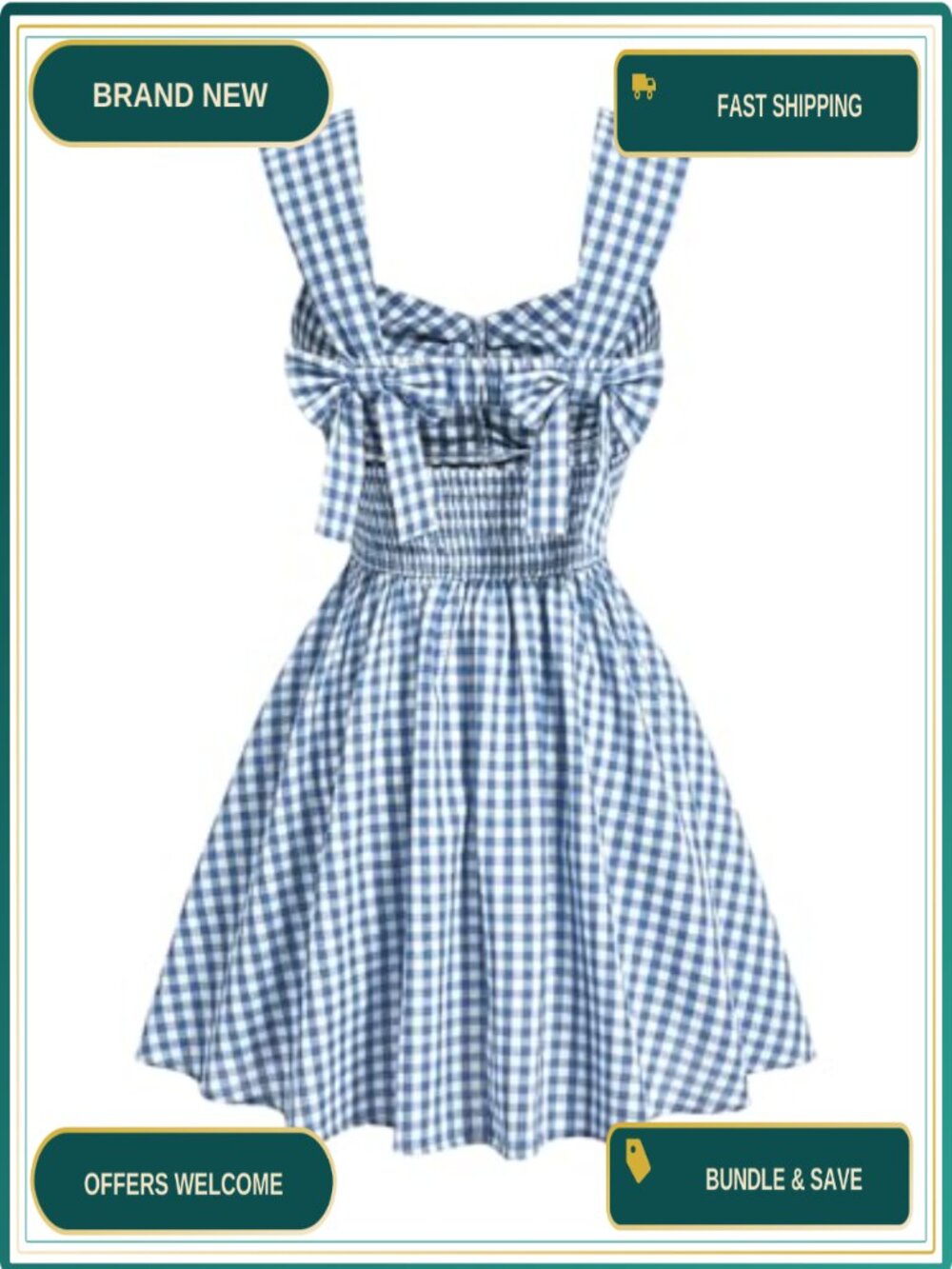 Plaid Ruched Bust Sleeveless Bowknot Pleated Short Dress
